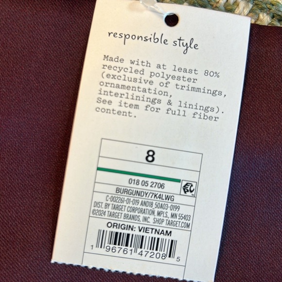 NWT Women’s Burgundy Sateen Mini Skirt | Dark Academia Fall Vibes Outfit | Sz 8 - Picture 6 of 6